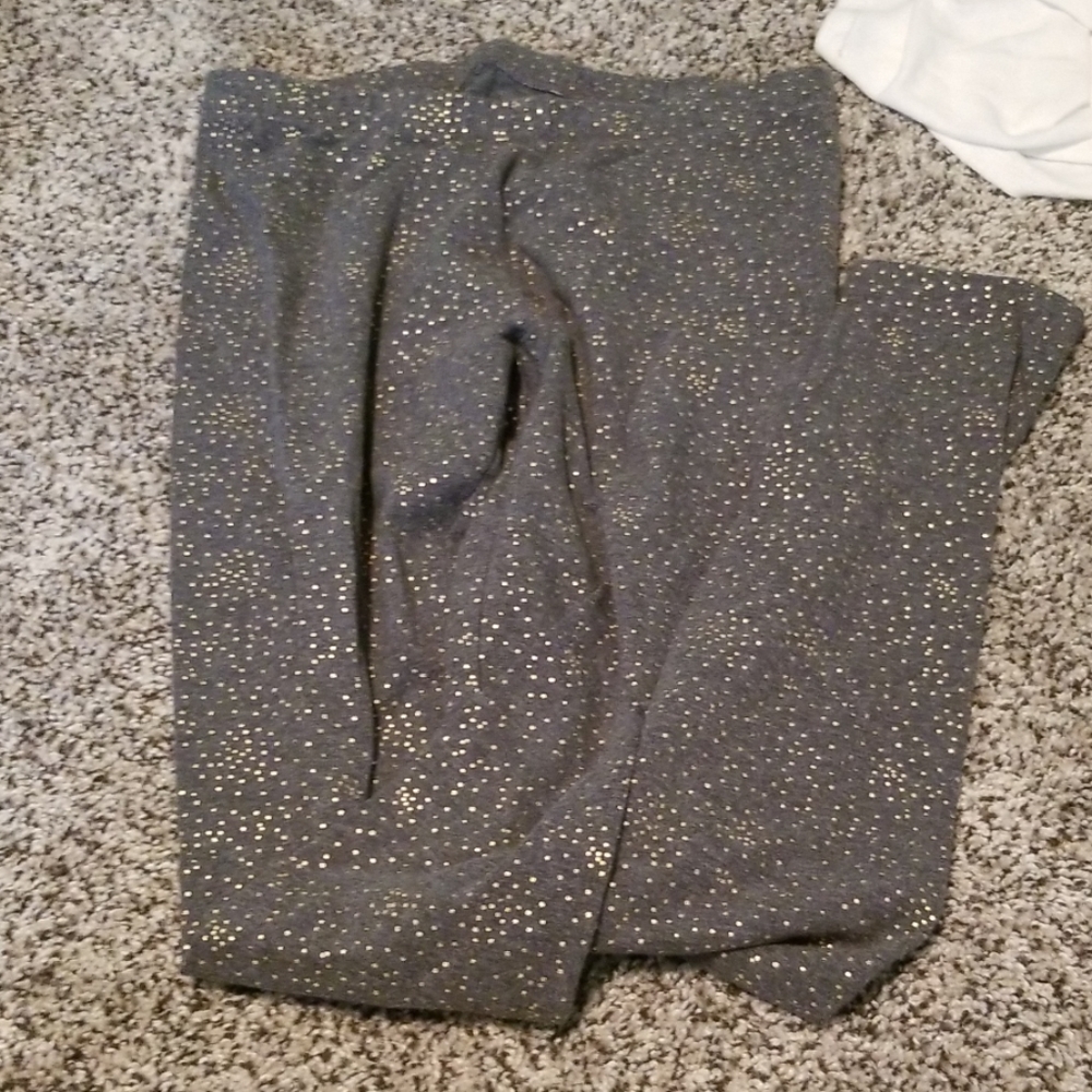Cat and jack Grey leggings woth gold dots